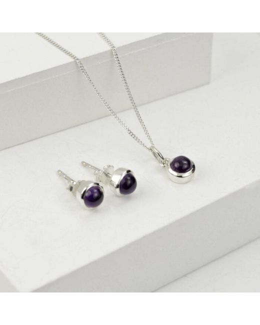 The Jewellery Store London White February Birthstone Jewellery Set With Amethyst