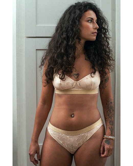 Bott Lingerie Black Neutrals Crush Lace Brief – Champagne