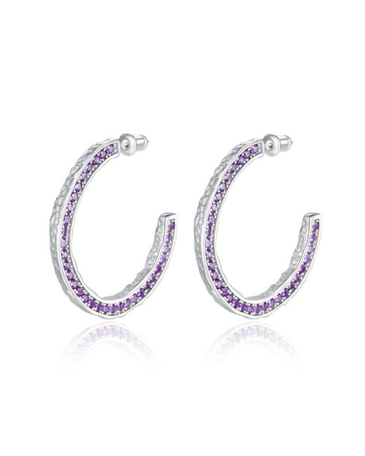 Classicharms Blue Zirconia Molten C-hoop Earrings