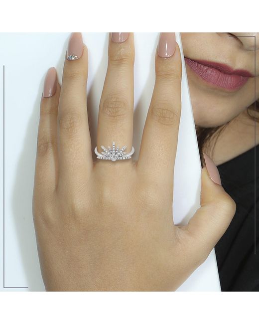 Artisan Metallic Diamond Sunburst Statement Ring