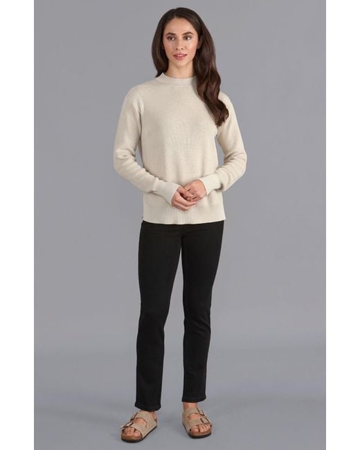 Paul James Knitwear Gray Neutrals Lightweight Cotton Camilla Fisherman Rib Jumper