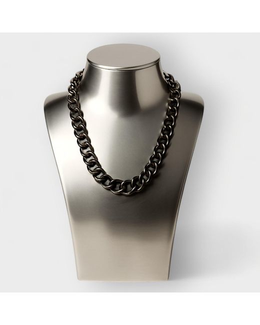 Sylvia Piechulla Metallic Chunky 3-Tier Aluminium Metal Chain Necklace