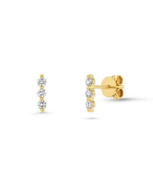 Jewelbird Metallic Diamond Bar Stud Earrings