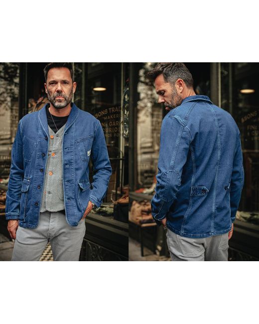 &SONS Trading Co Blue Crafter Wash Chore Jacket for men