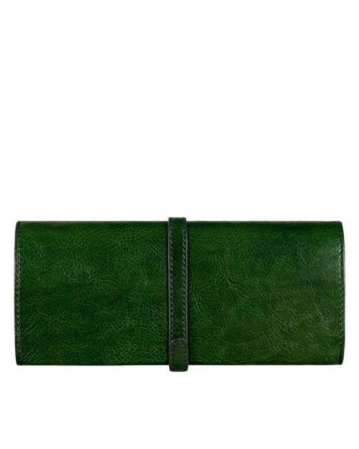 Time Resistance Green Leather Jewelry Case