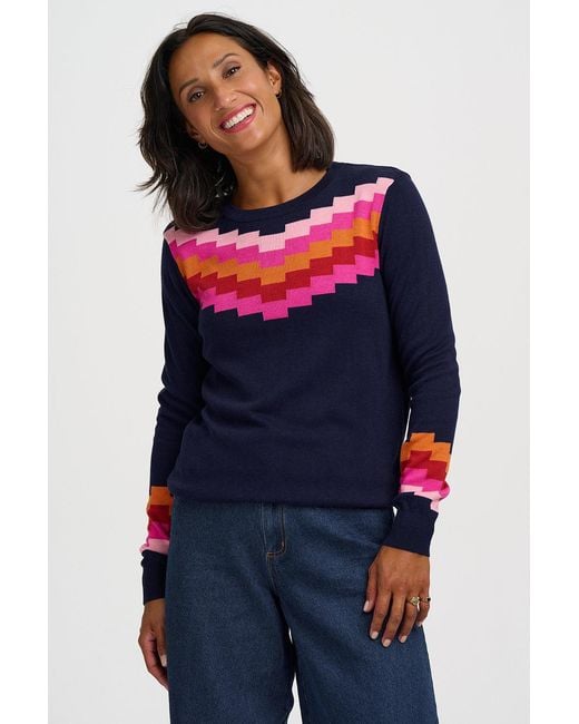 Sugarhill Blue Rita Sweater Chevron