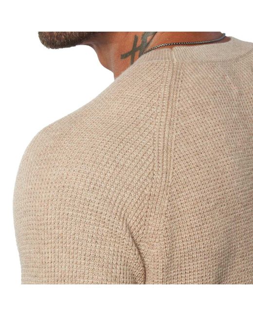 Weston Jon Boucher Natural Valen Waffle Knit Cashmere And Wool Fitted Lightweight Sweater for men
