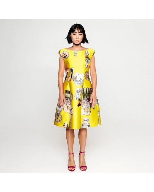 Maxjenny Yellow Midi Dress C