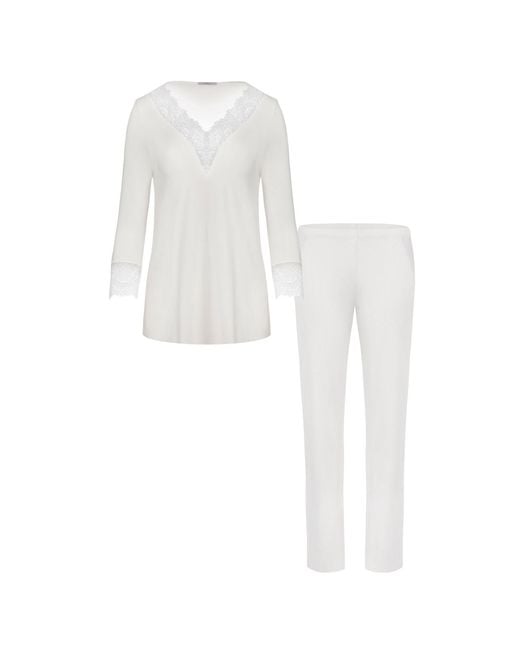 Oh!Zuza White Long Lightwaight Pyjamas With Lace