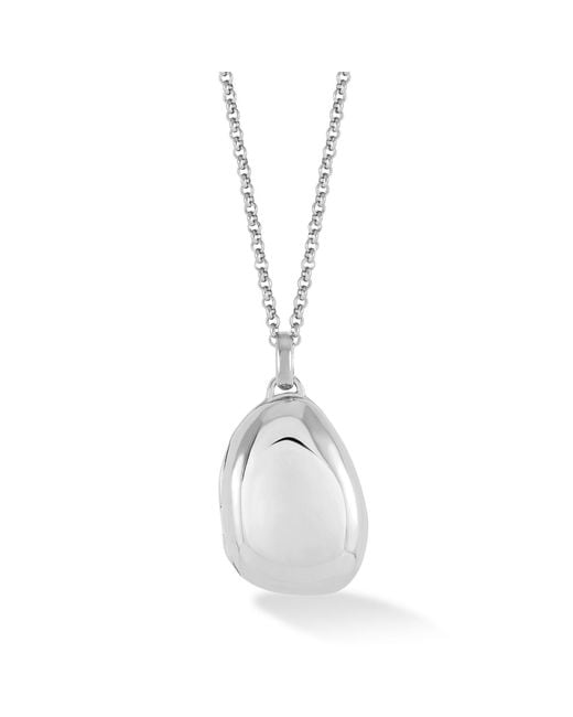 Dower & Hall White Pebble Photo Locket Pendant