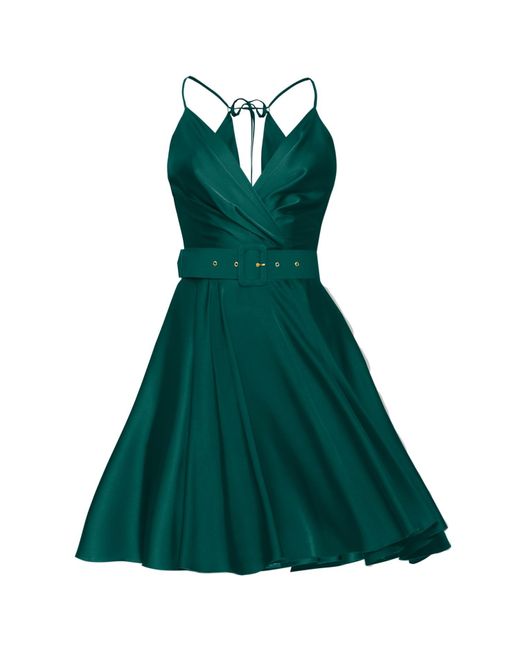 Angelika Jozefczyk Green Satin Mini Dress Emerald
