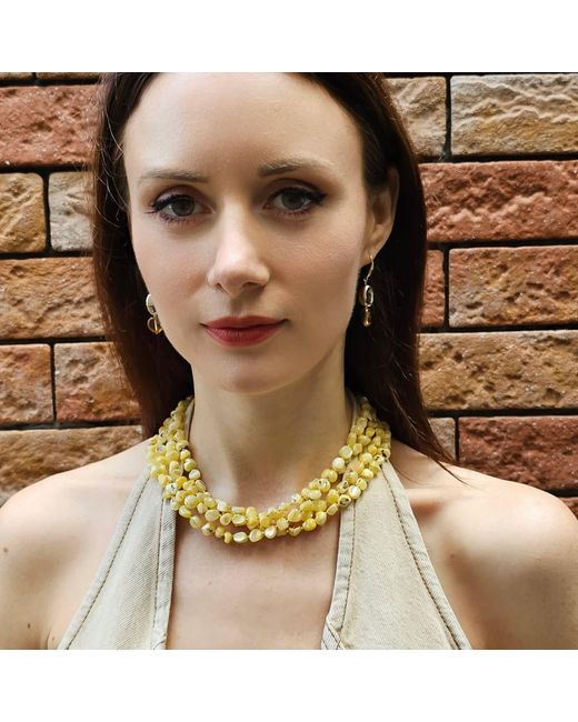 Farra Metallic Modern Style Heart Citrine Dangle Earrings