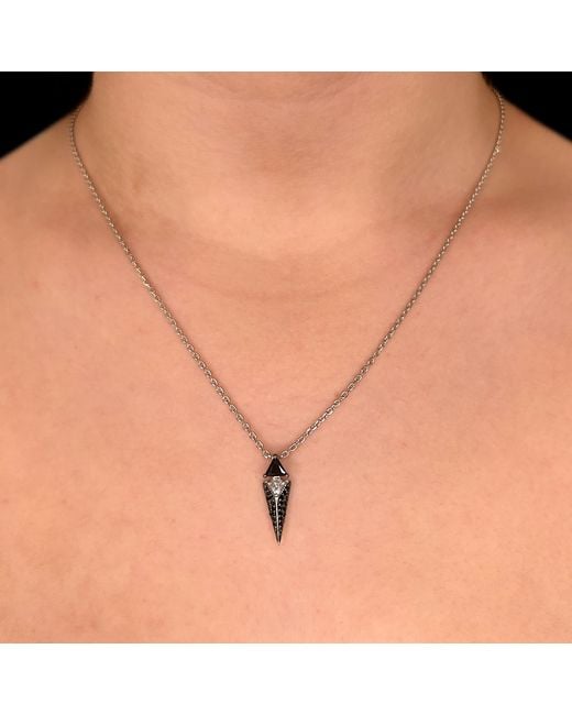 SALLY SKOUFIS Metallic Urge Necklace With Made Cz Diamond Stimulant