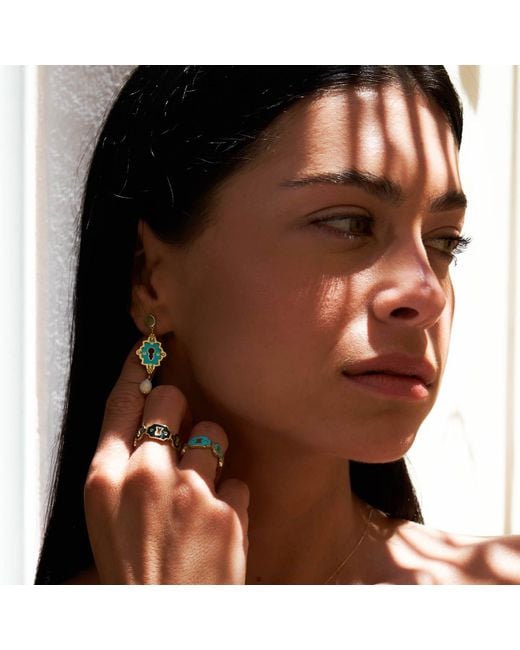 Myrto Katramadou Jewellery Blue Unlocked Pearl Earrings