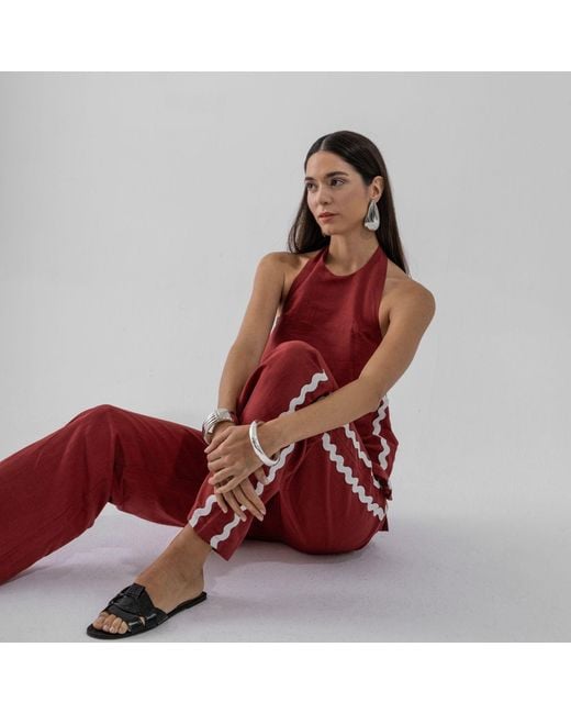 Thisisu Collection Red Wavy Top