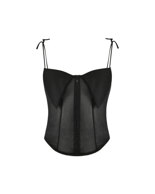 OW Collection Black Astra Mesh Mini Top