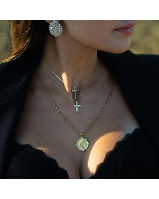 Ebru Jewelry Metallic Divine Faith Minimalist Cross Necklace