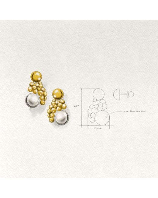 Martina Rozenberg Smira Jewelry Metallic Pearl Cascade Earrings