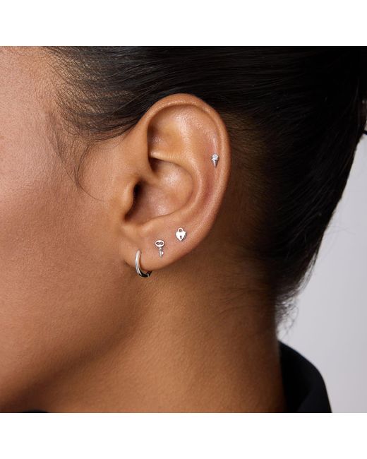 Vanhi Metallic 14K Solid Freya Lab-Grown Diamond Flat Back Stud