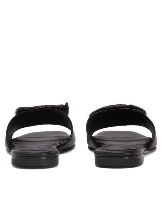 Beautiisoles by Robyn Shreiber Made in Italy Black Adeline Leather Flat Sandal Comfortable & Sexy Work & Valentine Evening Slide