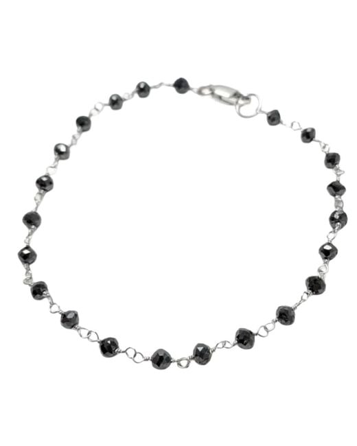 Rahul's Jewels Metallic 6.75" Genuine Diamond Rosary Bracelet