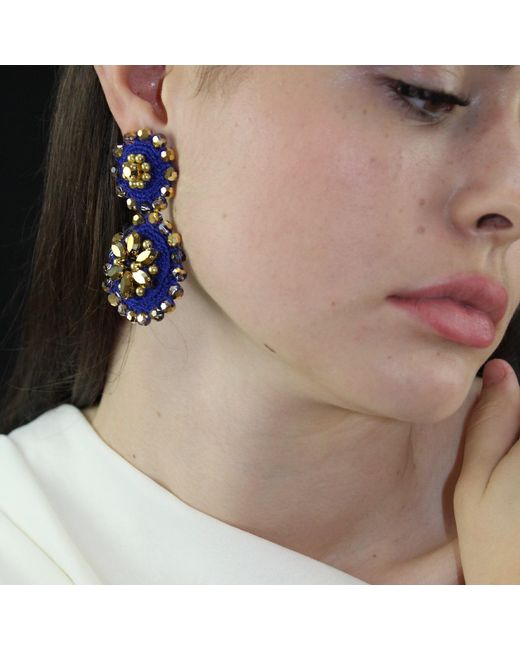 PINAR OZEVLAT Blue Flower Drops Sapphire