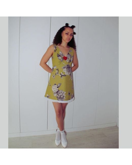 Couture to Your Door Yellow Mini Summer Floral Dress