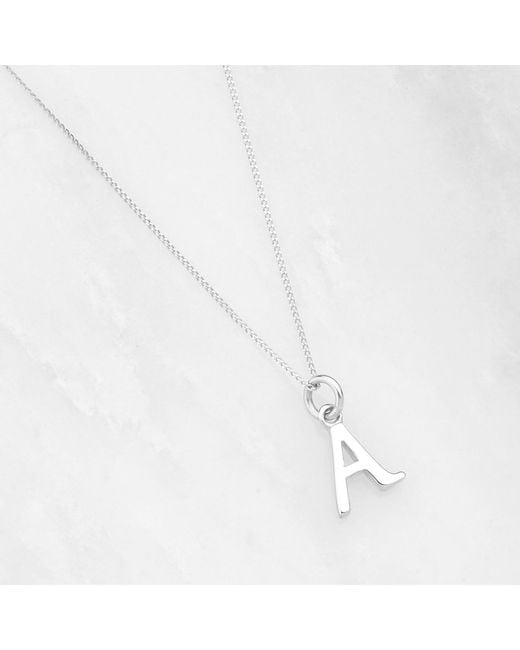 Lily & Roo Metallic Solid Sterling Curve Small Initial Letter Necklace