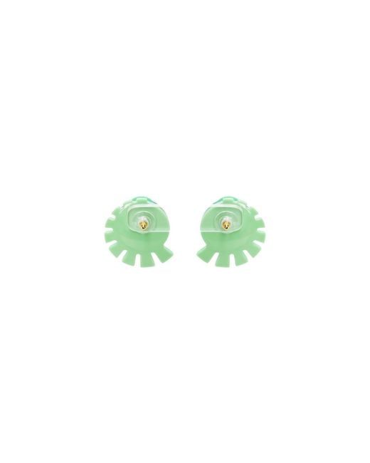 Gissa Bicalho Green Acrylic Handmade Earring Sun Light Pale