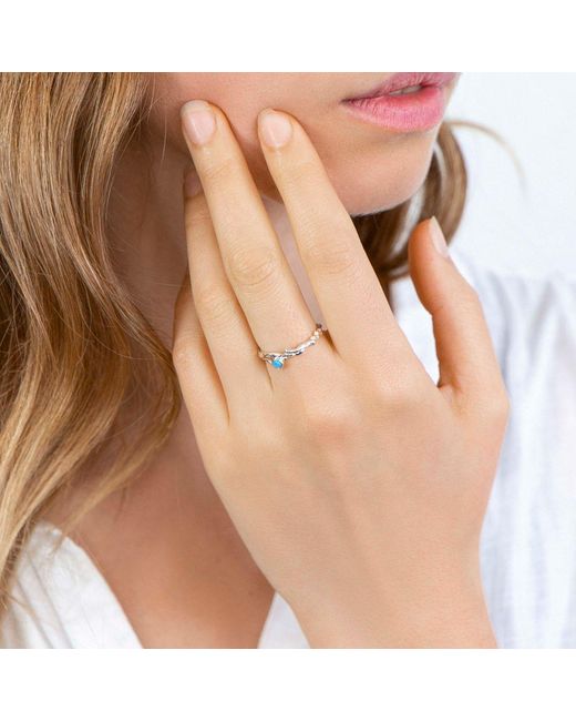 Isla Silver Blue Coastal Opal Ring