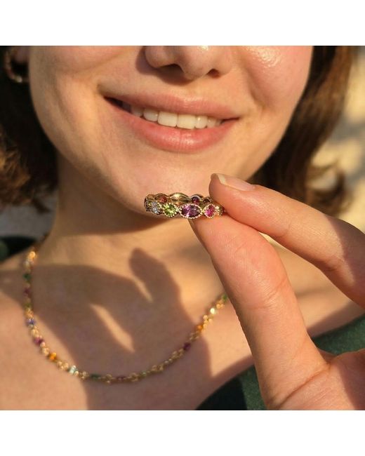 Harfi Metallic Multicolour Gemstone Plated Hoop Earrings