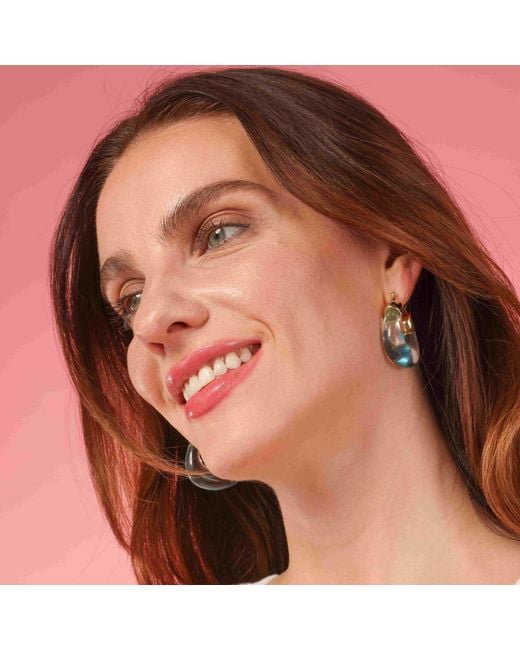Michael Nash Jewelry Blue Winslow Transparent Aqua Resin And Hoop Earrings