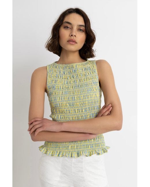 Amy Lynn Green Sonya Pure Cotton Check Top