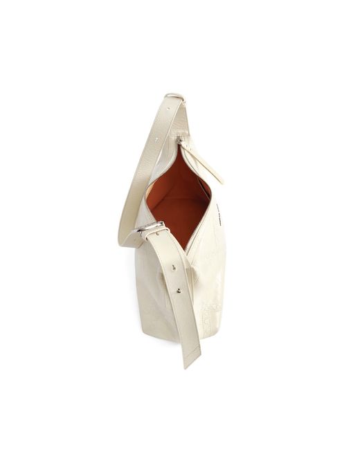 Orange Cube Natural Ruched Shoulder Bag
