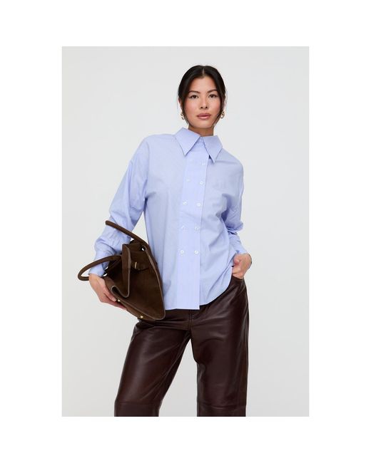 Lily and Lionel Blue Dapper Double Placket Stripe Shirt