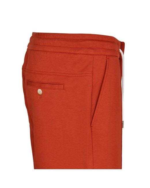 DAVID WEJ Red Enzo Cotton Loose Fit Short for men