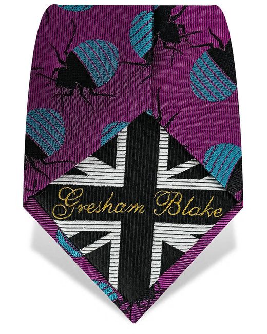 Gresham Blake Pink Fuchsia & Bed Bugs Tie for men