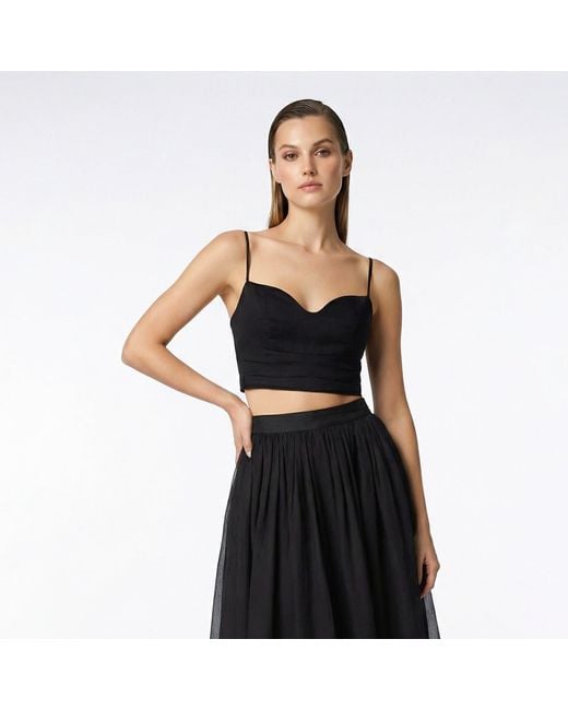 AVENUE No.29 Black Silk Corset Top With Straps