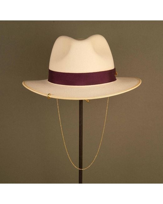 Shaded the Label Pink Herra Seashell Fedora Hat With Sterling Jewellery
