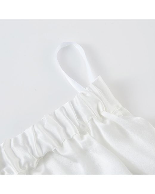 Soft Strokes Silk White Pure Mulberry Silk Top And Shorts Set