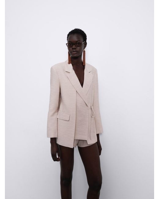 Sélone White Neutrals Helia Wrap Blazer