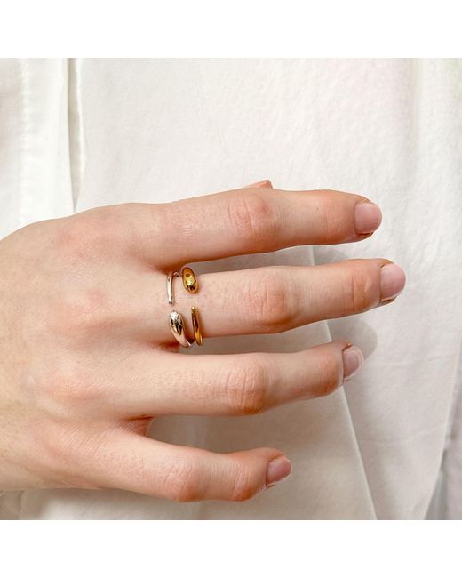Lucy Quartermaine Metallic Single Drop Ring