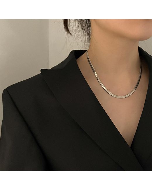Cote Cache Metallic Ouroboros Snake Chain Necklace