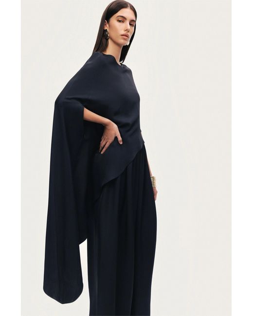 Nocturne Black Draped Cape Blouse