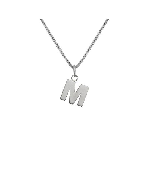 Edge Only Metallic Letter Pendant "M" Initial Necklace Sterling for men