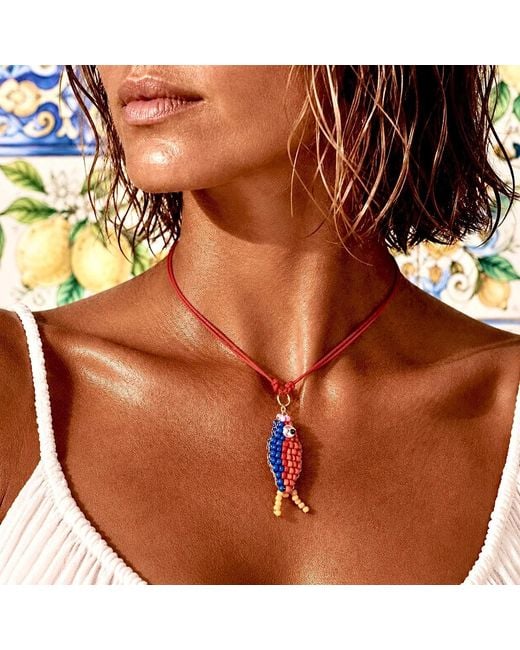 Persia Dona Jewelry White Beaded Fishy On A String Necklace