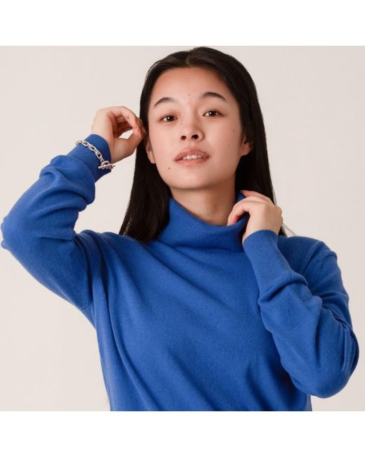 Porridge Knitwear Blue Cashmere Anne Poloneck