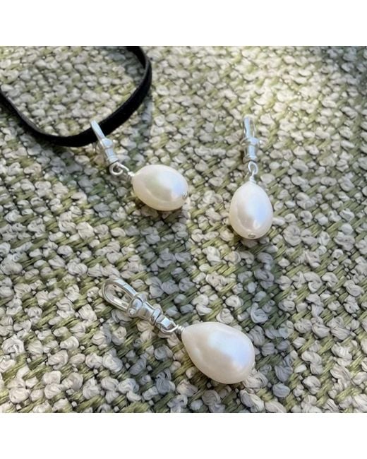 Leni James Metallic The Francesca Pearl Drop Charm