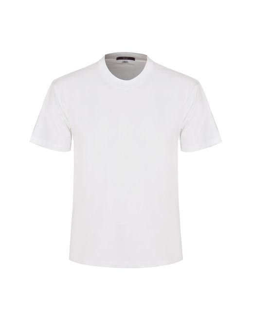 DAVID WEJ White Marco Cotton Crew Neck for men
