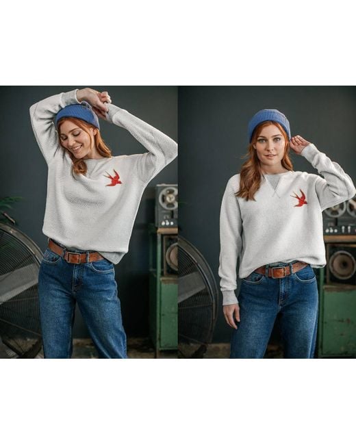 &SONS Trading Co Gray Damsons Swoop Sweatshirt Raw